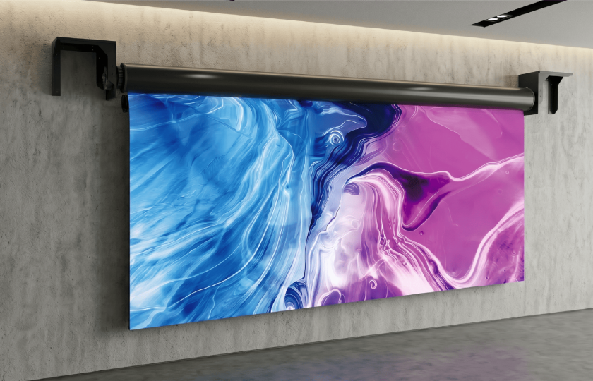 𝙉𝙀𝙒 普羅米修斯系列｜LED 卷軸升降屏｜隱藏式安裝、高端室內大顯影首選